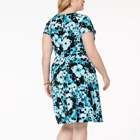 NWT Michael Kors Plus Size Floral-Print A-Line Dress Size 2X - Picture 2 of 8